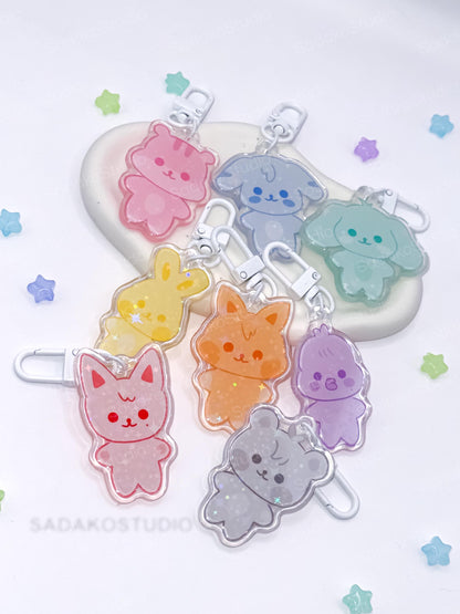 ATEEZ ANITEEZ ColorTeez Keychain | Bunter Holo Glitzer Schlüsselanhänger | K-Pop Anhänger für ATINYs
