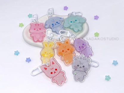 ATEEZ ANITEEZ ColorTeez Keychain | Bunter Holo Glitzer Schlüsselanhänger | K-Pop Anhänger für ATINYs