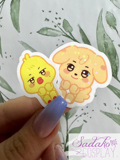 ATEEZ ANITEEZ Mini Sticker - Sitting ANITEEZ, wasserabweisendes Vinyl mit Stern Holo Glitzer, einzeln oder OT8 Set