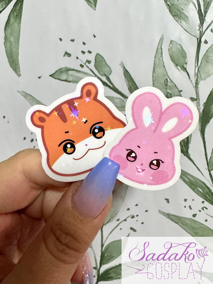 ATEEZ ANITEEZ Peekaboo Mini Vinyl Sticker - ANITEEZ Kopf Sticker mit Stern Holo Glitzer, einzeln oder OT8 Set