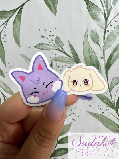 ATEEZ ANITEEZ Peekaboo Mini Vinyl Sticker - ANITEEZ Kopf Sticker mit Stern Holo Glitzer, einzeln oder OT8 Set