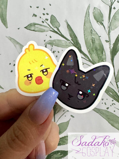 ATEEZ ANITEEZ Peekaboo Mini Vinyl Sticker - ANITEEZ Kopf Sticker mit Stern Holo Glitzer, einzeln oder OT8 Set