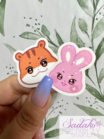 ATEEZ ANITEEZ Peekaboo Mini Vinyl Sticker - ANITEEZ Kopf Sticker mit Stern Holo Glitzer, einzeln oder OT8 Set