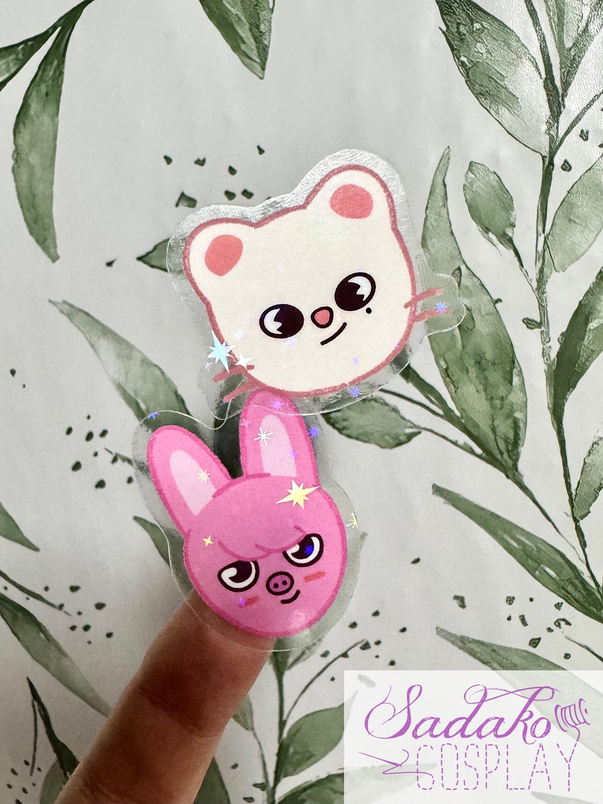 Stray Kids SKZOO Peekaboo Mini Sticker - Transparente Vinyl Aufkleber mit Stern Holo Glitzer, einzeln oder OT8 Set