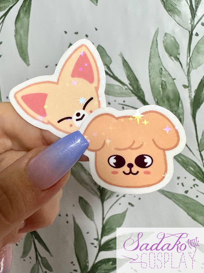 Stray Kids SKZOO Peekaboo Mini Sticker - Transparente Vinyl Aufkleber mit Stern Holo Glitzer, einzeln oder OT8 Set