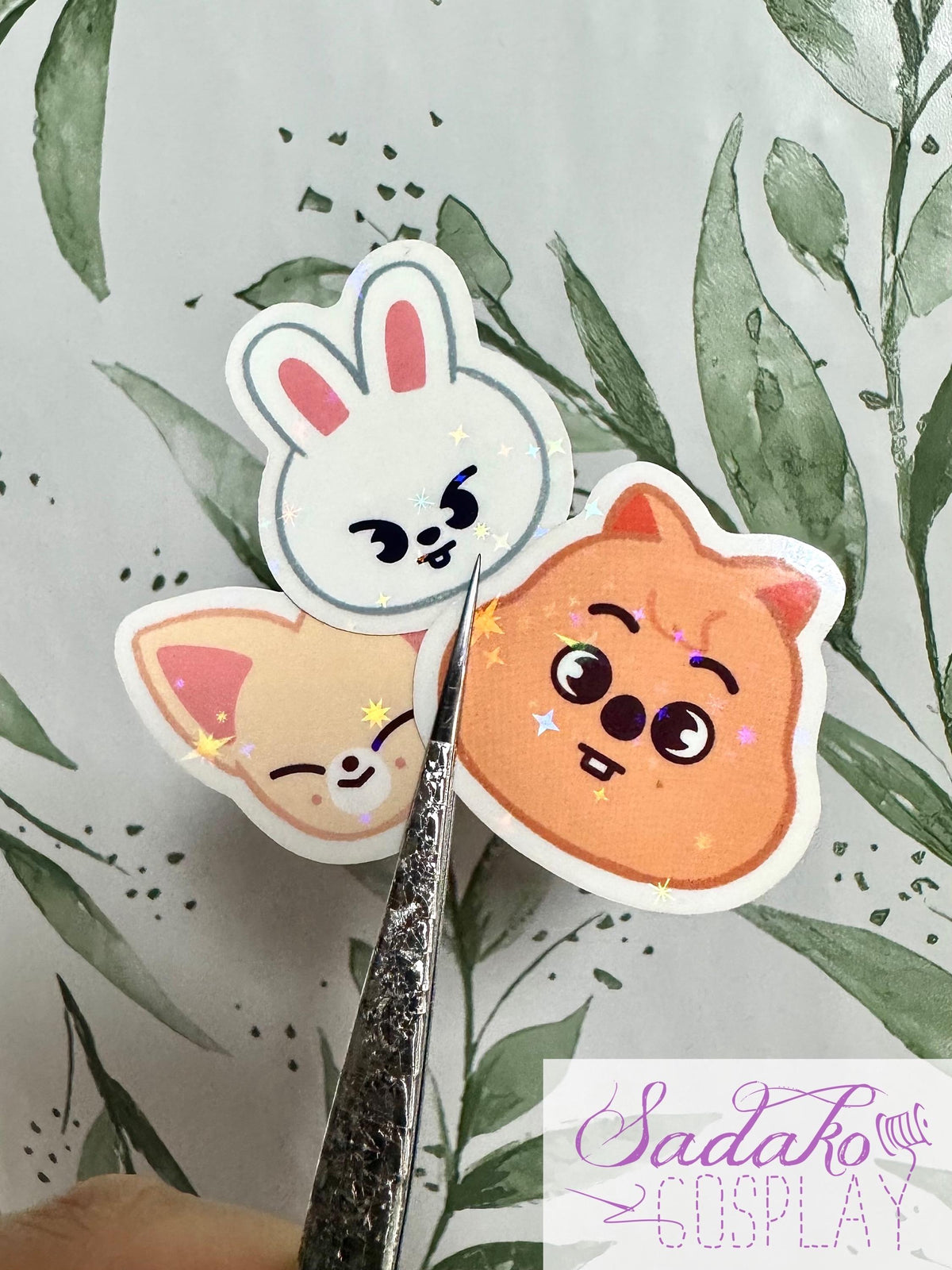 Stray Kids SKZOO Peekaboo Mini Sticker - Transparente Vinyl Aufkleber mit Stern Holo Glitzer, einzeln oder OT8 Set