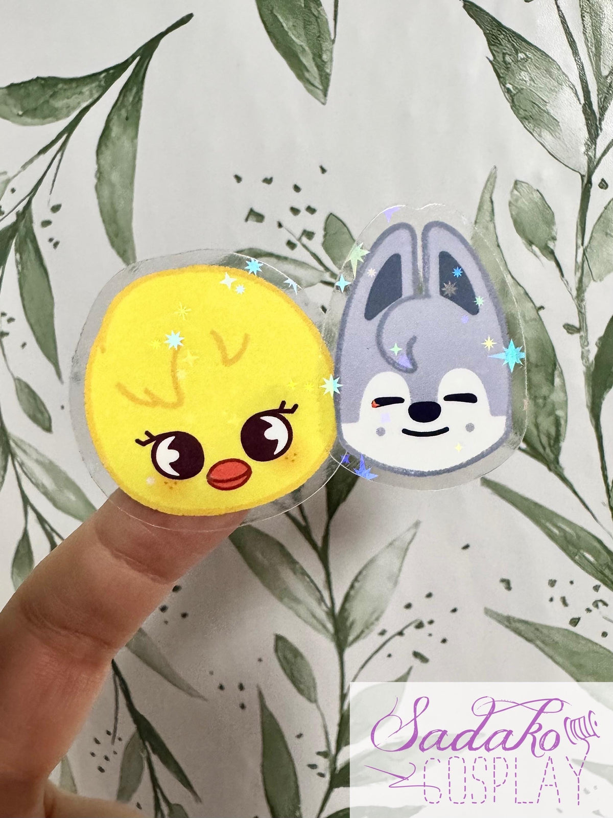 Stray Kids SKZOO Peekaboo Mini Sticker - Transparente Vinyl Aufkleber mit Stern Holo Glitzer, einzeln oder OT8 Set