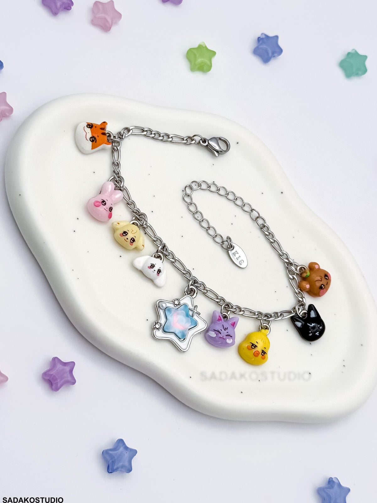 ATEEZ inspiriertes Bettelarmband mit Aniteez charms für ATINY, silber oder Gold Armband