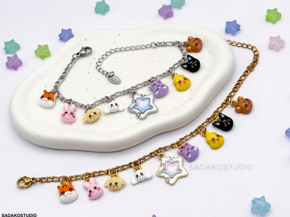 ATEEZ inspiriertes Bettelarmband mit Aniteez charms für ATINY, silber oder Gold Armband