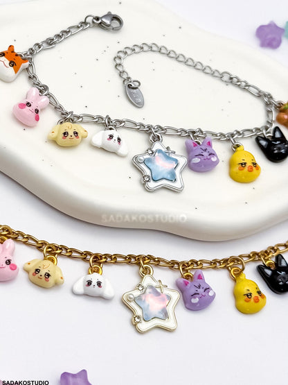 ATEEZ inspiriertes Bettelarmband mit Aniteez charms für ATINY, silber oder Gold Armband