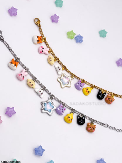 ATEEZ inspiriertes Bettelarmband mit Aniteez charms für ATINY, silber oder Gold Armband