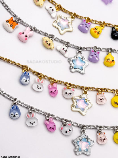 ATEEZ inspiriertes Bettelarmband mit Aniteez charms für ATINY, silber oder Gold Armband
