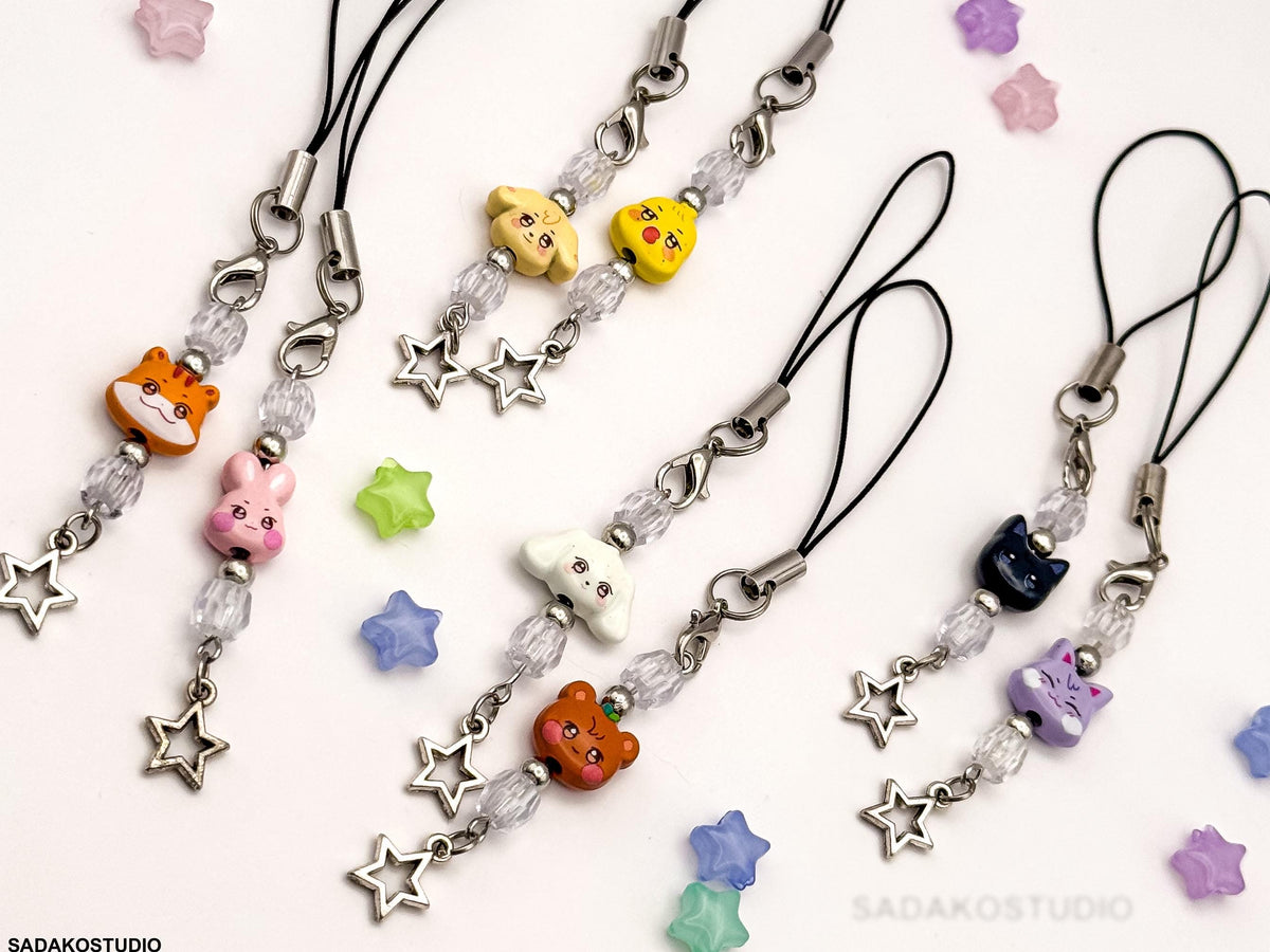 ATEEZ ANITEEZ Phone Charm | Handgemachter Handy Anhänger mit Perlen & Stern | K-Pop Accessoire für ATINYs