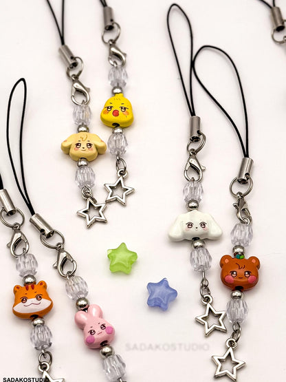 ATEEZ ANITEEZ Phone Charm | Handgemachter Handy Anhänger mit Perlen & Stern | K-Pop Accessoire für ATINYs