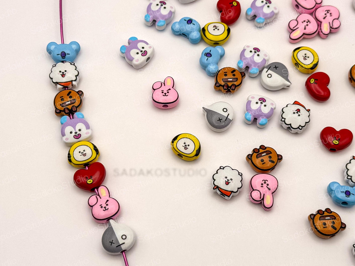 Bangtan ARMY Motivperlen | 8 Charaktere | DIY Perlen für Armbänder, Ketten & K-Pop Freebies | Friendship Bracelets