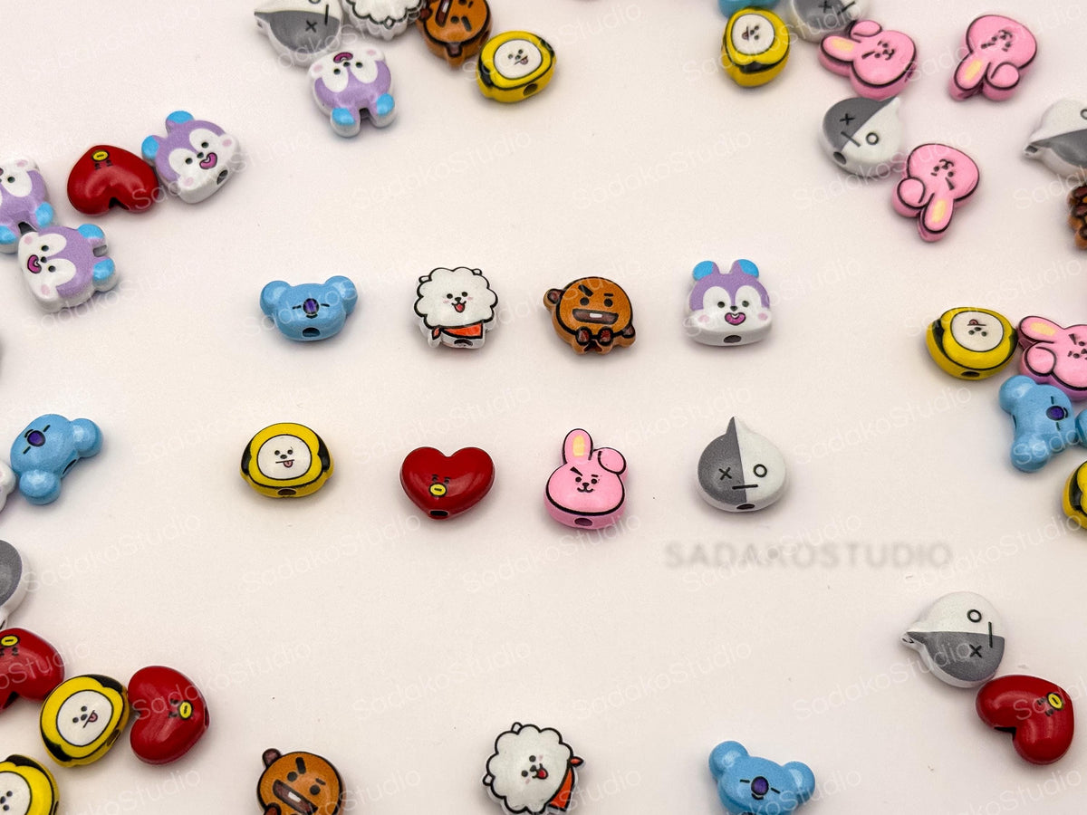 Bangtan ARMY Motivperlen | 8 Charaktere | DIY Perlen für Armbänder, Ketten & K-Pop Freebies | Friendship Bracelets
