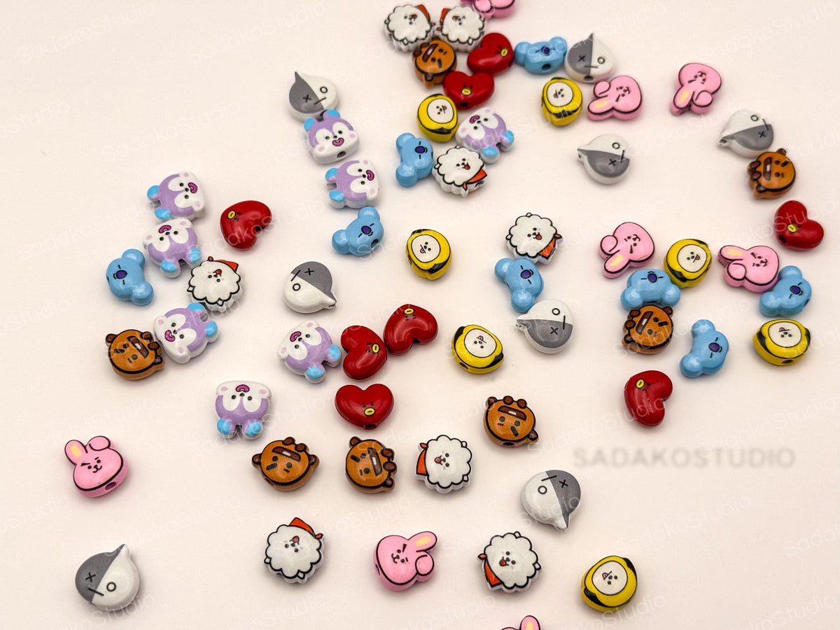 Bangtan ARMY Motivperlen | 8 Charaktere | DIY Perlen für Armbänder, Ketten & K-Pop Freebies | Friendship Bracelets