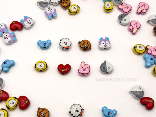 Bangtan ARMY Motivperlen | 8 Charaktere | DIY Perlen für Armbänder, Ketten & K-Pop Freebies | Friendship Bracelets