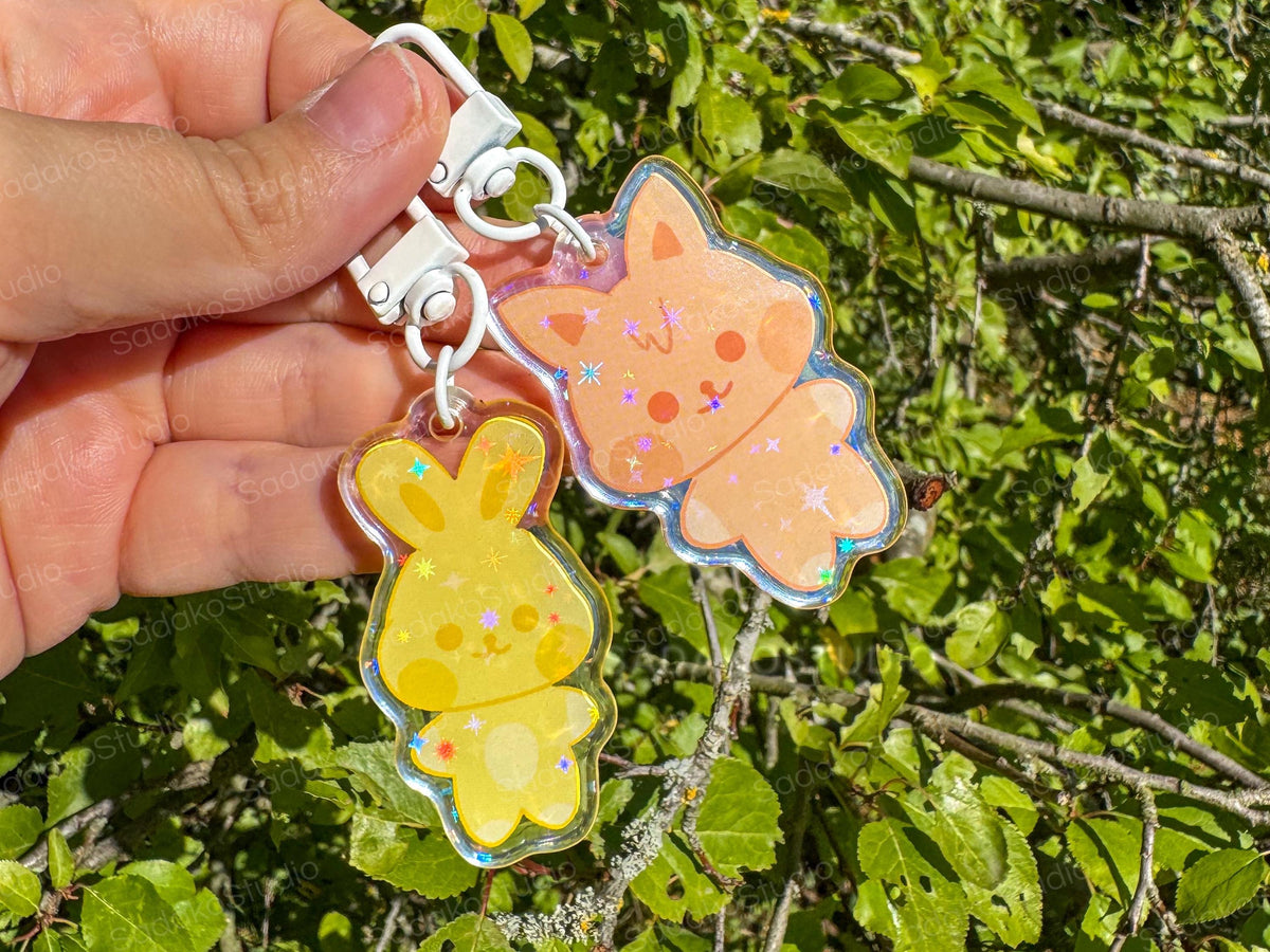 ATEEZ ANITEEZ ColorTeez Keychain | Bunter Holo Glitzer Schlüsselanhänger | K-Pop Anhänger für ATINYs