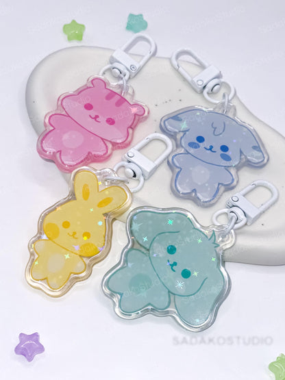 ATEEZ ANITEEZ ColorTeez Keychain | Bunter Holo Glitzer Schlüsselanhänger | K-Pop Anhänger für ATINYs