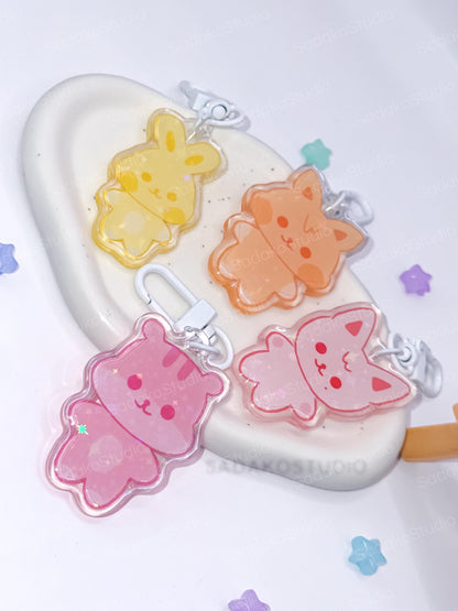 ATEEZ ANITEEZ ColorTeez Keychain | Bunter Holo Glitzer Schlüsselanhänger | K-Pop Anhänger für ATINYs