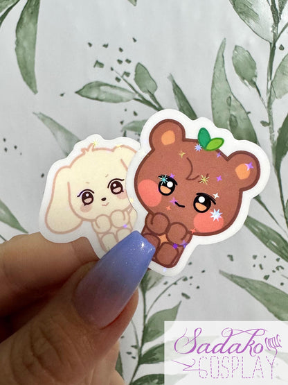 ATEEZ ANITEEZ Mini Sticker - Sitting ANITEEZ, wasserabweisendes Vinyl mit Stern Holo Glitzer, einzeln oder OT8 Set