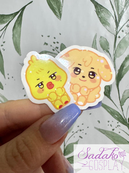 ATEEZ ANITEEZ Mini Sticker - Sitting ANITEEZ, wasserabweisendes Vinyl mit Stern Holo Glitzer, einzeln oder OT8 Set