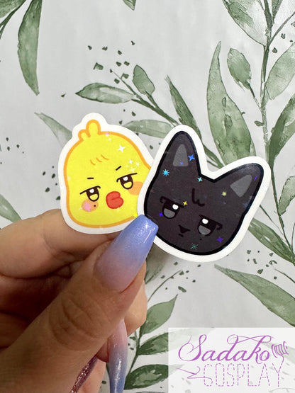 ATEEZ ANITEEZ Peekaboo Mini Vinyl Sticker - ANITEEZ Kopf Sticker mit Stern Holo Glitzer, einzeln oder OT8 Set