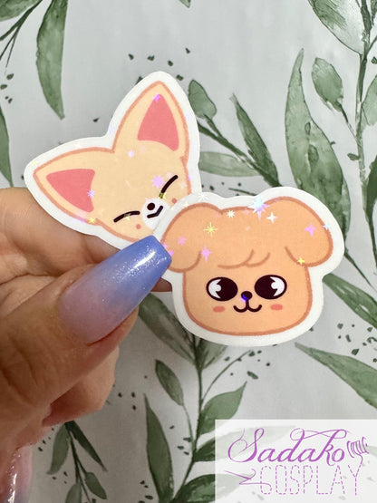 Stray Kids SKZOO Peekaboo Mini Sticker - Transparente Vinyl Aufkleber mit Stern Holo Glitzer, einzeln oder OT8 Set