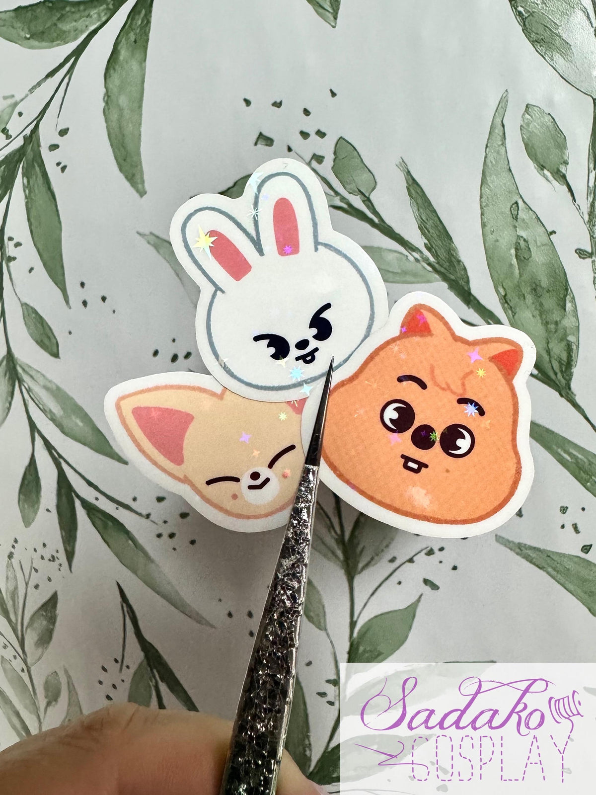 Stray Kids SKZOO Peekaboo Mini Sticker - Transparente Vinyl Aufkleber mit Stern Holo Glitzer, einzeln oder OT8 Set