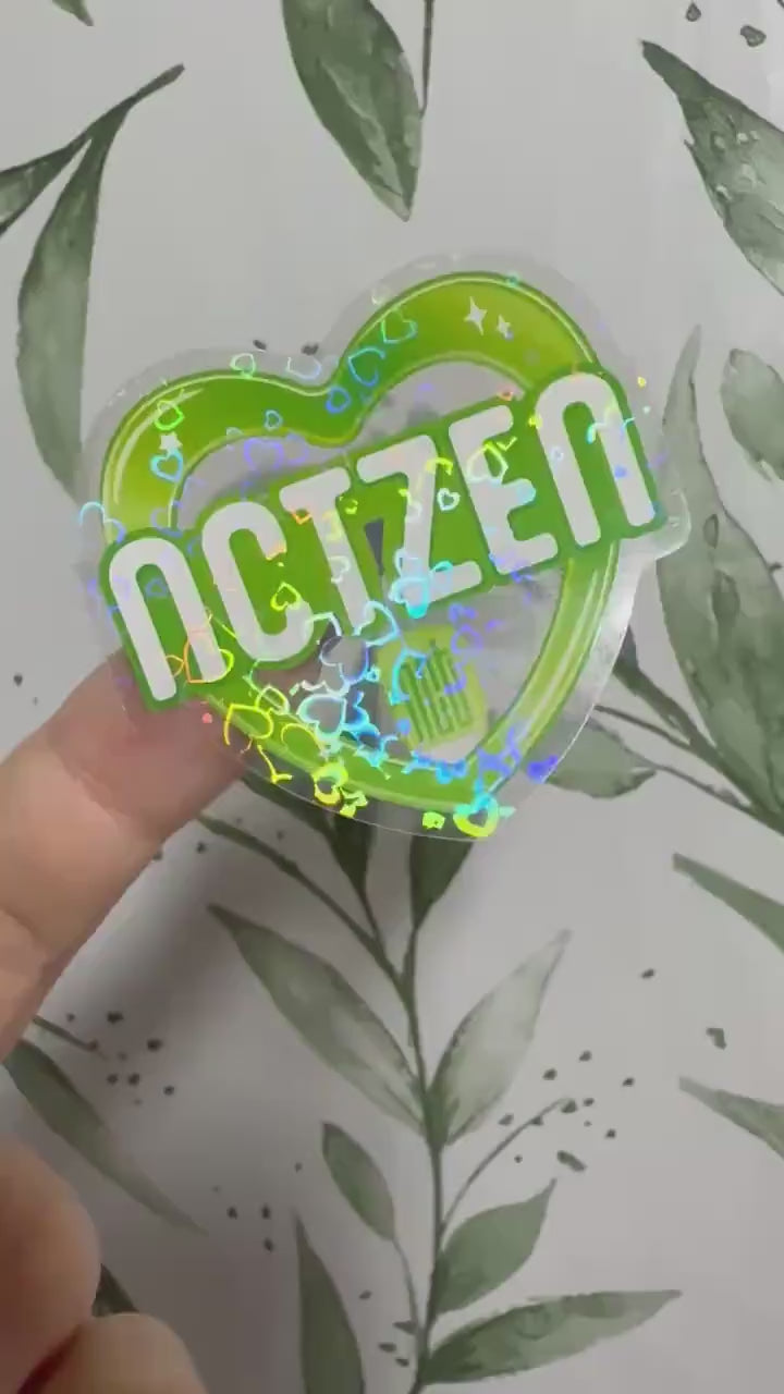 NCT & NCTzen transparenter Sticker - K-Pop Heart Collection, wasserfester Holo-Aufkleber