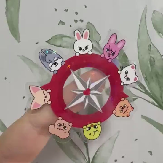 SKZOO Lightstick Kompass transparenter Sticker - wasserfester Holo-Aufkleber, Stray Kids