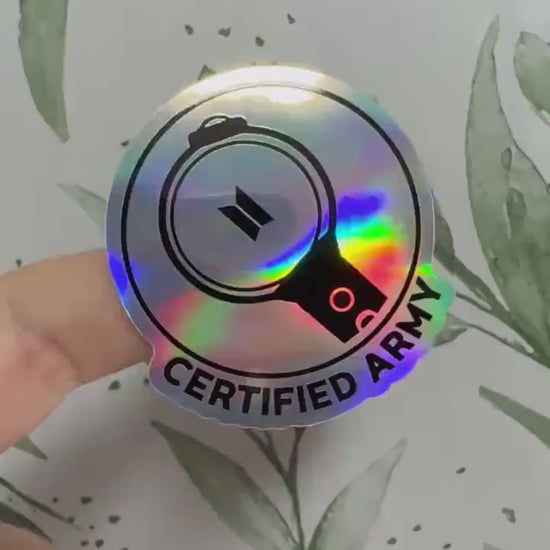 Certified Army Sticker - wasserfester lightstick Holo-Aufkleber, BTS