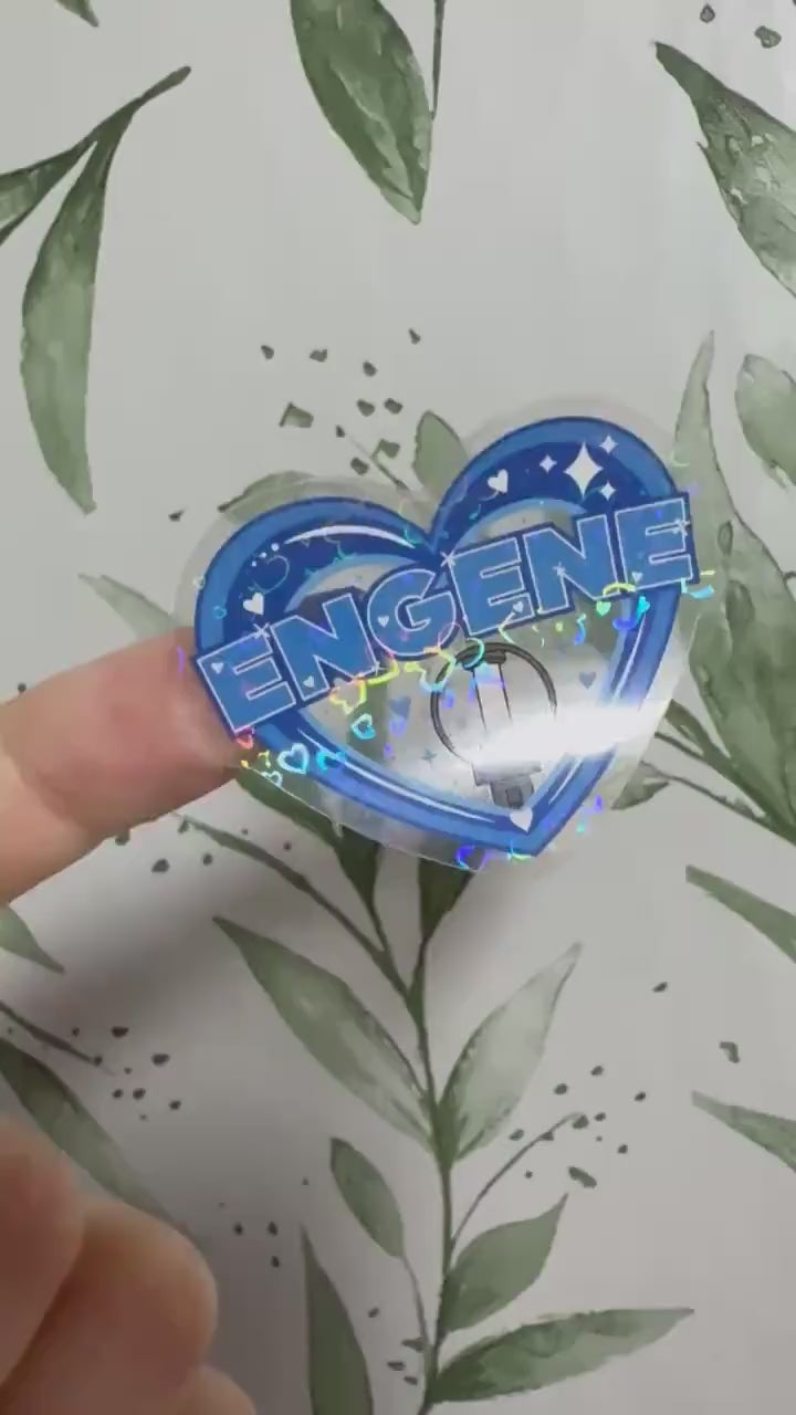 Enhypen & Engene transparenter Sticker - K-Pop Heart Collection, wasserfester Holo-Aufkleber