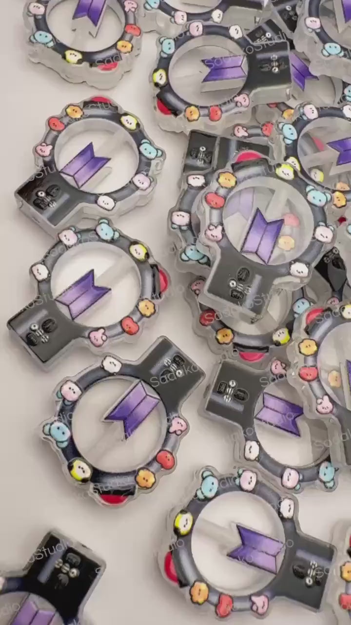 Bangtan Lightstick Acrylperlen | K-Pop DIY Schmuck & Friendship Bracelets | Motivperlen für ARMY Freebies