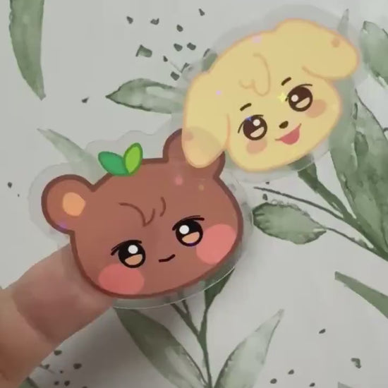 ATEEZ ANITEEZ Peekaboo Mini Vinyl Sticker - ANITEEZ Kopf Sticker mit Stern Holo Glitzer, einzeln oder OT8 Set