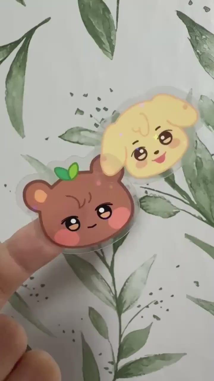 ATEEZ ANITEEZ Peekaboo Mini Vinyl Sticker - ANITEEZ Kopf Sticker mit Stern Holo Glitzer, einzeln oder OT8 Set