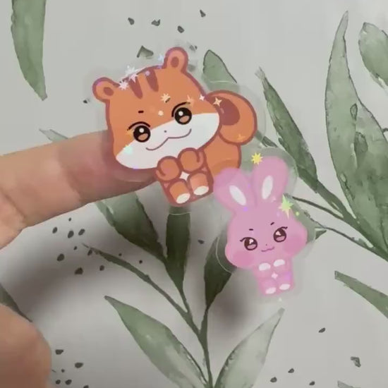 ATEEZ ANITEEZ Mini Sticker - Sitting ANITEEZ, wasserabweisendes Vinyl mit Stern Holo Glitzer, einzeln oder OT8 Set