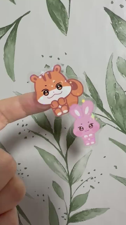 ATEEZ ANITEEZ Mini Sticker - Sitting ANITEEZ, wasserabweisendes Vinyl mit Stern Holo Glitzer, einzeln oder OT8 Set